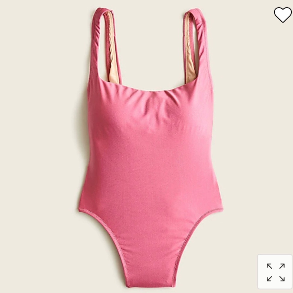J Crew Shiny square neck one piece in liquid berry, 6